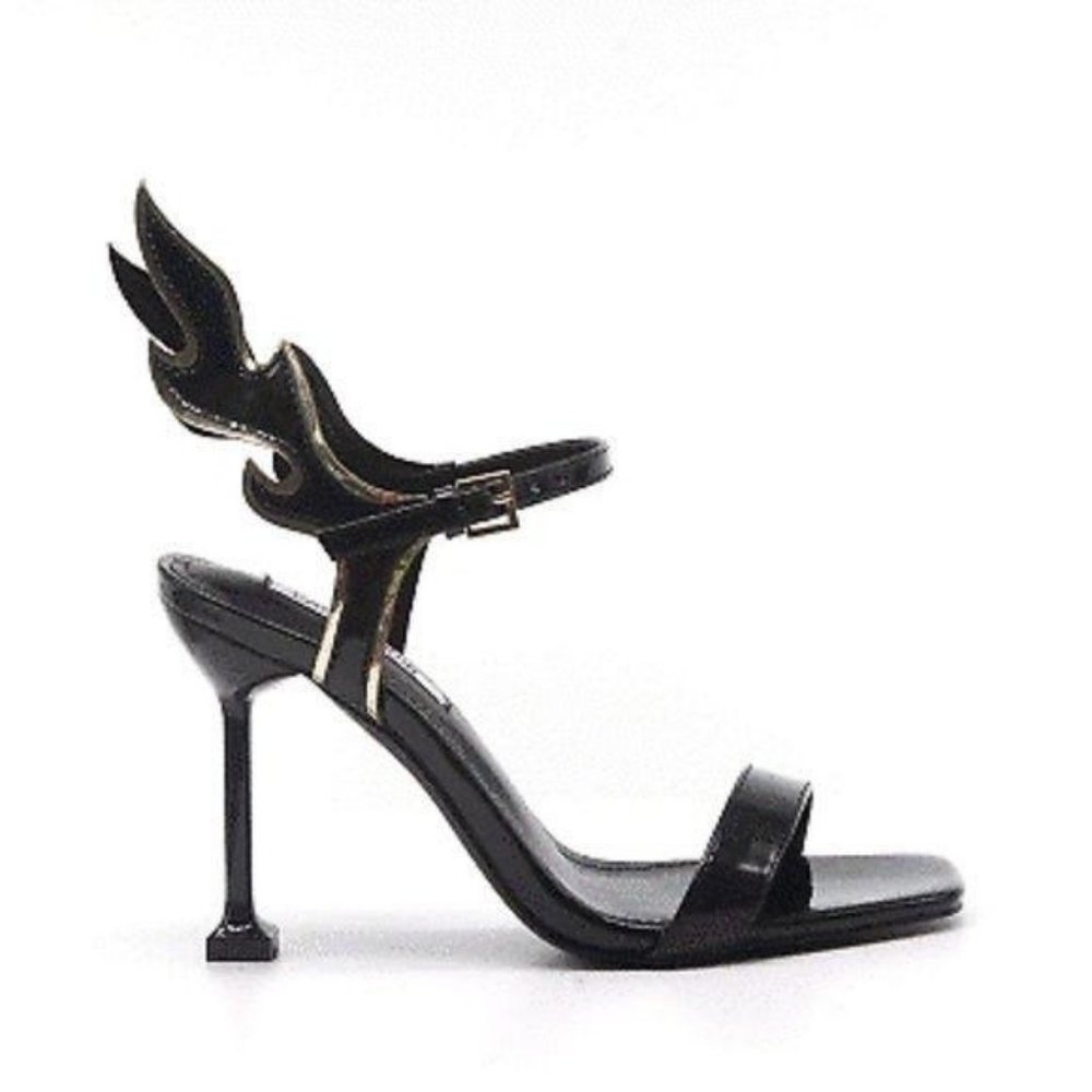 Black Heels With Flame Accent
